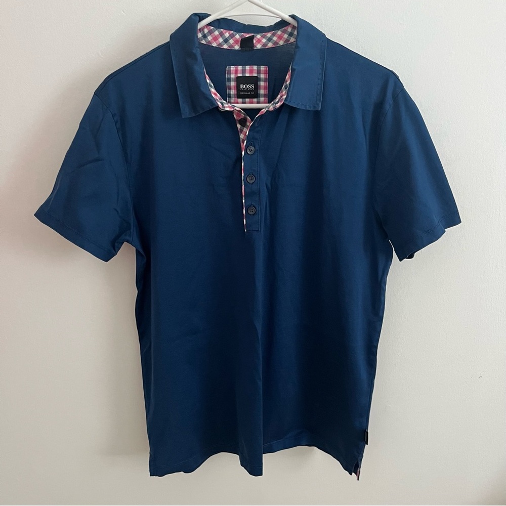 Hugo Boss Plaid Print Dress Shirt